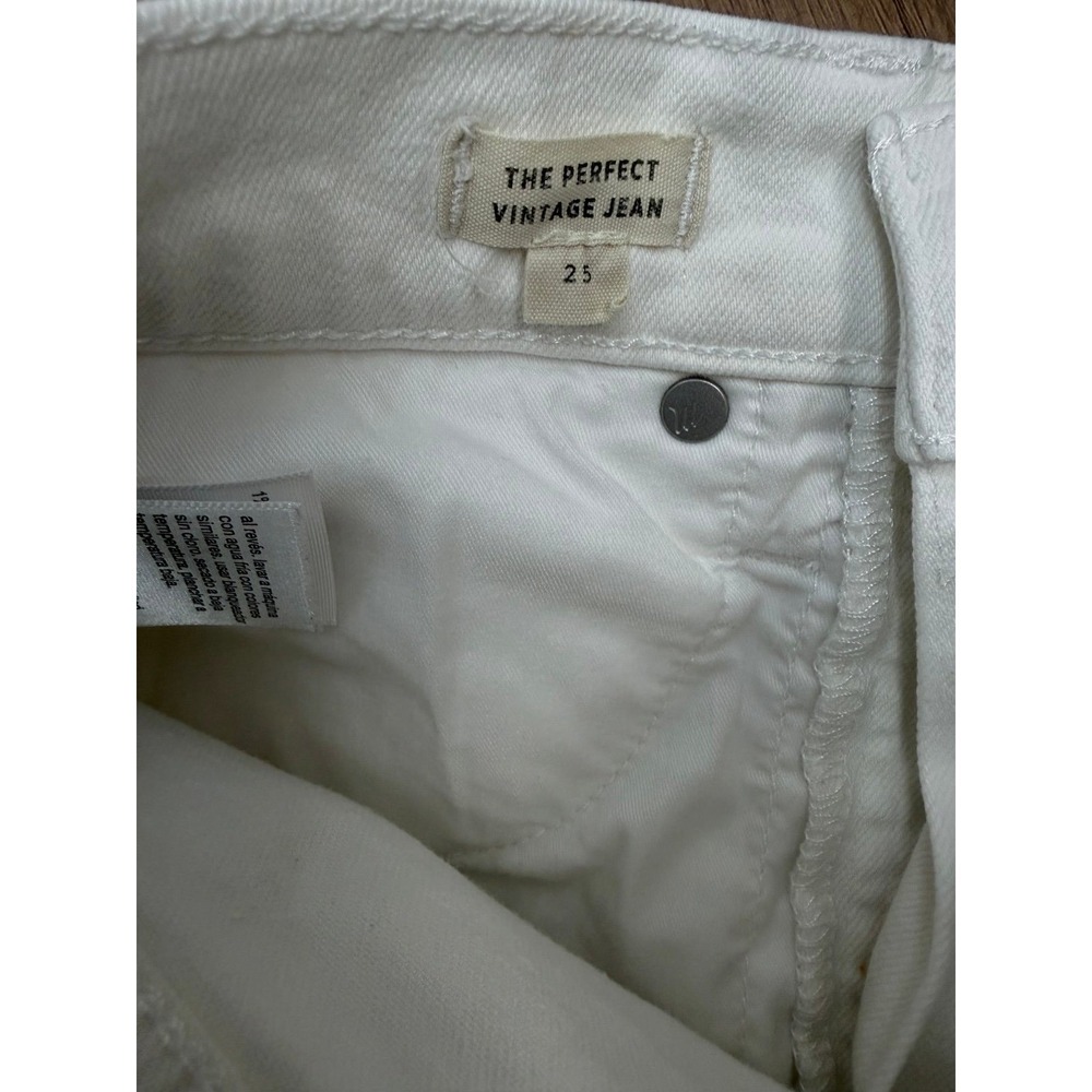 Madewell‎ Skinny Jeans White Raw Hem High Rise Size 25 - Picture 5 of 8